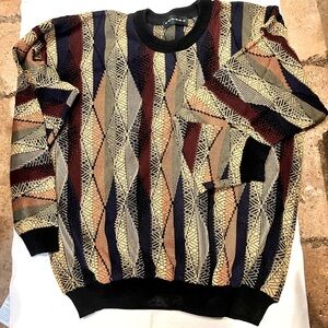 TUNDRA Mens XL Geometric Sweater was made in Canada 100% Cotton